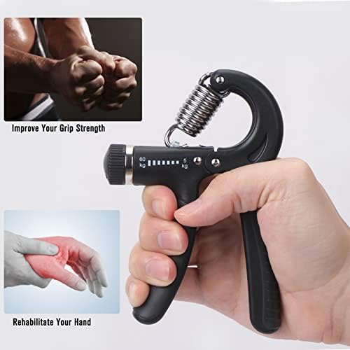 FYY 2PCS Hand Grip Strengthener Exerciser, Adjustable Resistance 5-60 kg (11-132 lbs) Hand Grip Strength Trainer for Training