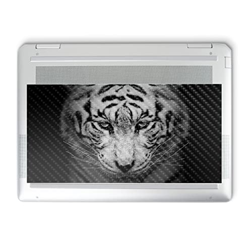 Image of MightySkins Carbon Fiber Skin Compatible with HP Spectre x360 14 inch (2022) Full Wrap Kit - Mono Tiger | Protective, Durable Textured Carbon Fiber Finish | Easy to Apply | Made in The USA