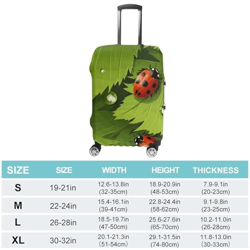 Leaves And Ladybugs Travel Luggage Cover Anti-scratch Suitcase Cover Elastic Suitcase Protective Cover Fits 19-32 Inch Luggage XL2
