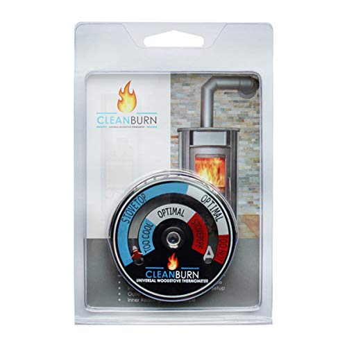 CleanBurn Magnetic Wood Stove Thermometer, Easy 'Place & Go' Setup, with 3-Sectional Gauge for Quick Adjustment, Wood Stove Thermostat