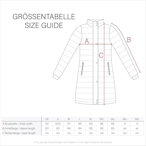 MARIKOO Damen Winterjacke Stepp Winter Jacke gesteppter Wintermantel warm lang Mantel [B949-Benik-Light-Taupe-Gr.S]