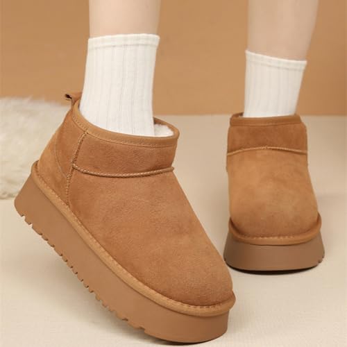 Winter Snow Boots for Women Genuine Leather Ankle Boots with Fur Fleece Anti-Slip Lightweight Platform Boots Design Suitable for Outdoor3