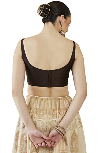 Image of Soch Womens Taffeta Solid Sleeveless Padded Blouse