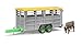 Produktbild bruder 02227 - Viehtransportanhänger mit 1 Kuh - 1:16 Tiertransporter, Anhänger, Landwirtschaft, Bauernhof, LKW, Spielzeug