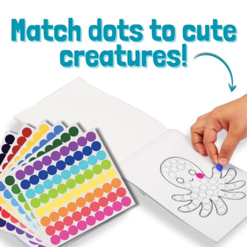 Image of CocoMoco Kids Premium Dot Stickers for Kids with 123, ABC & Animals Sticker Book -1500+ Round Color Stickers Fun Craft Supplies for Boys & Girls, Sticker Activity Book (Pack of 2)