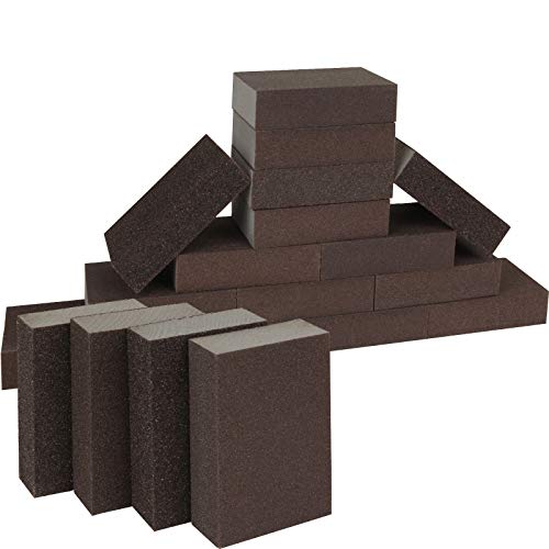 OrdLive Reusable Sanding Sponge, 24 Pieces Wet and Dry Sanding Block Coarse/Medium/Fine/Superfine 4 Different Sandi ng Blocks, Washable Wet Dry Sandpaper Sponges for Wood, Metal