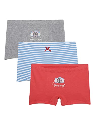 Image of mackly Girls Boxers (Pack of 3) - Cotton Boxer Shorts, Seamless Comfort, Mid Waist Boyshorts Panties