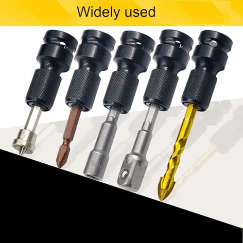 Image of STARQ 1 /2 Inch Square Drive To 1 /4 Inch Hex Female Socket Adapter Quick Release Chuck Converter Drill Chucks Adaptor Conversion For Impact And Ratchet Wrench SD With Ring & Rod included