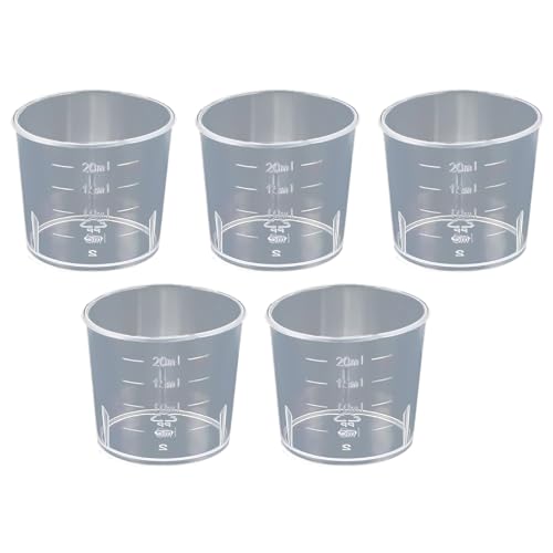 Saki&Masa プラスチックビーカー 実験用品 実験器具 計量器 5個セット 測定カップ 教育実験用 (20ml)