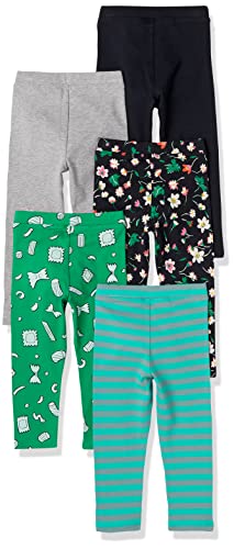 Image of Amazon Essentials Girls' Cotton Stretch Leggings, Multipacks