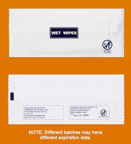 Image of 100 Pack Wet Wipes Individually Wrapped, Unscented Travel Hand Wipes