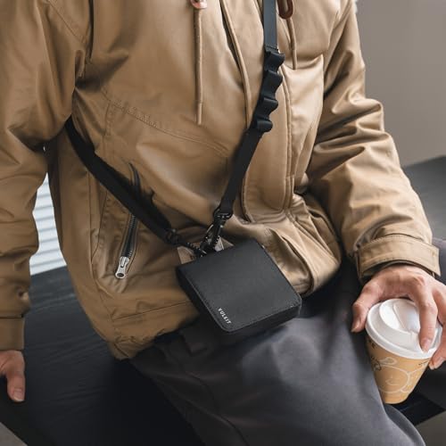 VULKIT Mens Lanyard Bifold Wallet Mens Credit Card Holder Waterproof Fabric RFID Blocking Wallet, with Detachable Lanyard for Outdoor or Daily Traveling, Black3