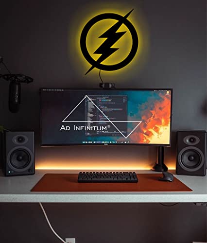 Image of AD INFINITUM LED Wall Lamp, Comic Lover, Bat Cave, Night Lamp, for Gift, Kids Room, Gaming Setup, Gaming Room, Man Cave (Flash Multicolor)