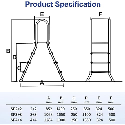 Escalera para piscina de 33 pulgadas con 2 peldaños antideslizantes miniatura 2