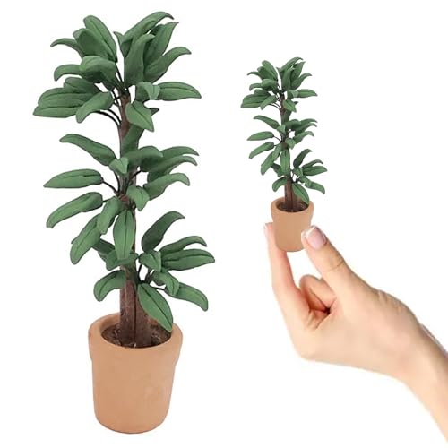 12 Pcs Miniature Potted Plants & Bonsai Models - Realistic Artificial Greenery Set for Diorama, Terrarium, Home Office Desk Decor, Mini Garden and DIY Crafts - Tiny Fake Succulents & Trees