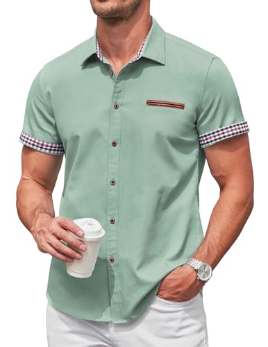 Encuentra reviews de Tablas de Planchar ajustables para comprar hoy. 37 COOFANDY - Camisa casual de manga corta con botones para hombre, A - Chambray - Sin bolsillo, M