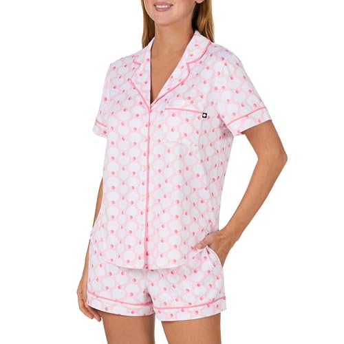 Image of kate spade new york Short Sleeve Brushed Jersey Notch Boxer Pajama Set