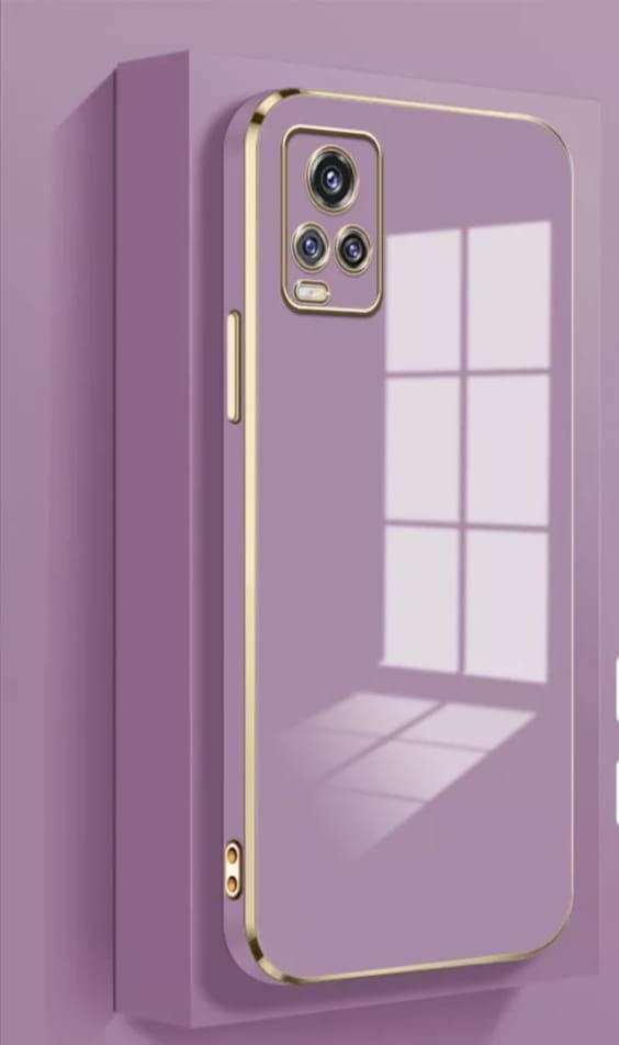 Image of for Vivo V20 Luxury Square Plating Phone Case Solid Color Soft Silicone Back Cover (for Vivo V20, Purple)