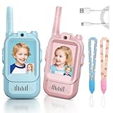 Video Walkie Talkie Kinder, 2er Set Walkie Talkie Kinder Aufladbar, Spielzeug mit Kamera und Großer Reichweite, mit Display, 2-Way Radio Große Reichweite, für Outdoor-Camping und Abenteuer