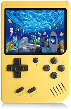 JAFATOY Retro Handheld Games Console for Kids/Adults, 168 Classic Games 8 Bit Games 3 inch Screen Video Games with AV Cable Play on TV (Yellow)