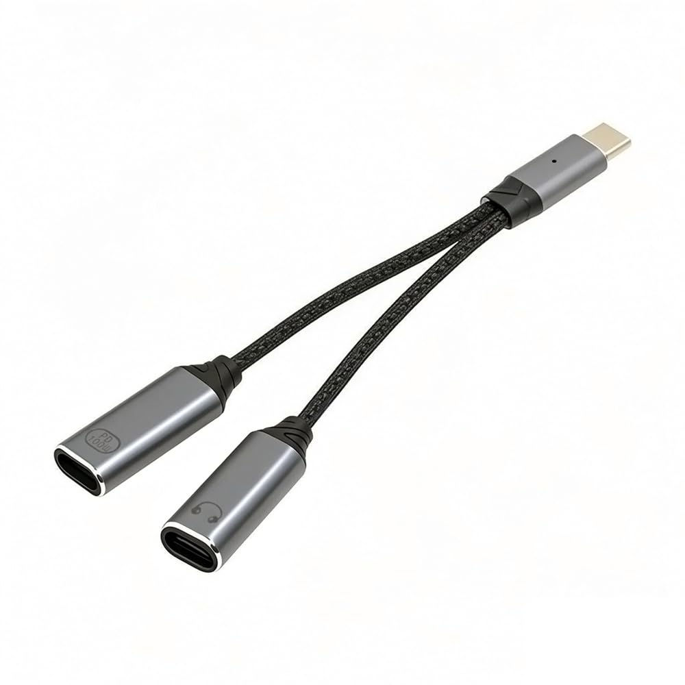 cablecc USB-C to Dual-C Female Audio DAC AUX Music 16bit 48kHz & 100W PD Power Cable for Laptop Tablet Phone-image-33
