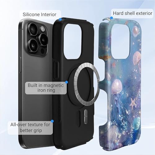 Coque iPhone 15 Pro Max protégeant des chutes avec silicone compatible MagSafe océan - 3