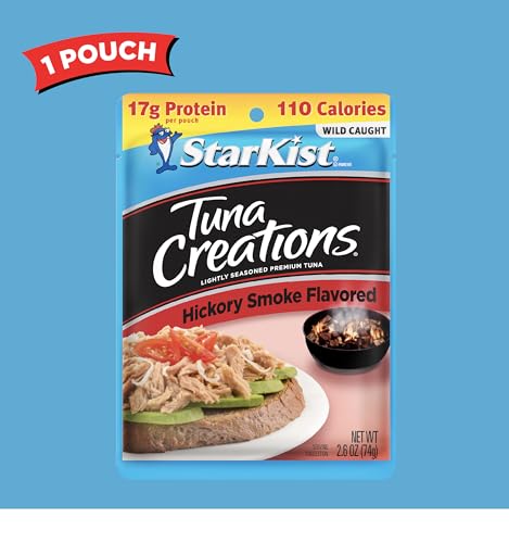 Image of StarKist Tuna Creations Hickory Smoked Pouch (2.6 oz - 1 Pack) Wild Caught, High Protein Shelf Stable Seafood, Gluten Free, Soy Free, No Draining, Ready to Eat for Salads and Sandwiches