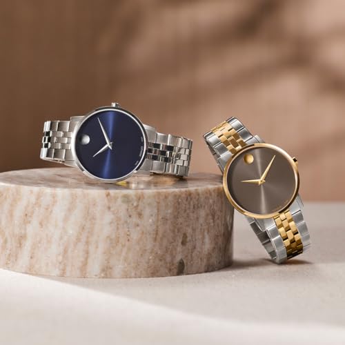 Movado Museum Classic Men's Swiss Quartz Watch - Stainless Steel, Link Bracelet - Water Resistance 3ATM/30 Meters - Classic Luxury Timepiece - Gift for Him - 40mm4