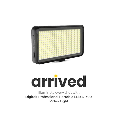 DIGITEK® (LED-D300) 25W Ultra Slim LED Light with Hot Shoe Mount & Color Temp Control 2500k-9900k, Lumen 2500LM, Compatible with Camera, Tripod, Camcorder for Photo & Video Shoots (Battery Excludes) 2
