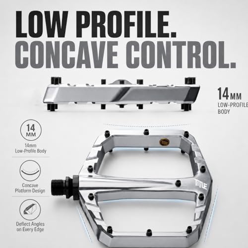 Pédales chromées pour VTT et vélo de route à profil concave bas - 3