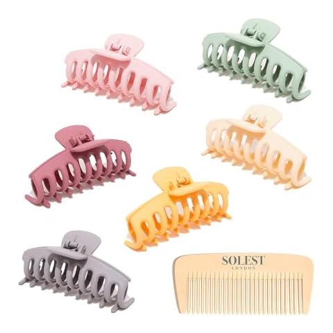 Solest London Pack of 6 Hair Claw Clips Cover
