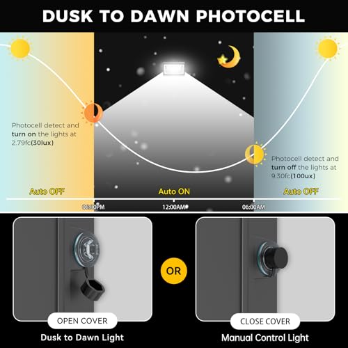 AIKVSXER 160W LED Wall Pack Light, 25600LM 6000K Dusk to Dawn Sensor, 1Pack - image 3