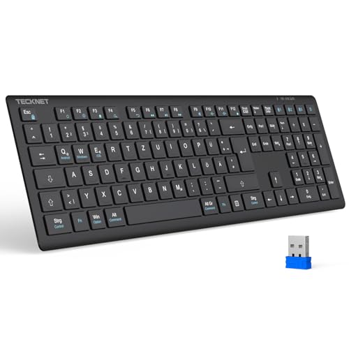 TECKNET Bluetooth Tastatur Kabellose, Wiederaufladbare...