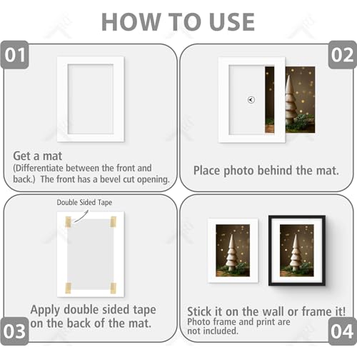 Golden State Art, Pack of 10, 11x14 White Picture Mats with White Core Bevel Edge for 8x12 Pictures - 4 Ply Thickness by Golden State Art - Image 4