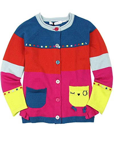 Deux par Deux Little Girls' Knit Cardigan Owl You Need is Love, Sizes 18m-6