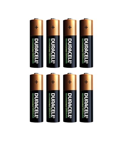 DURACELL AA Rechargeable Batteries (Pack of 8), 1300 mAh NiMH, 2000 Cycles, pre-Charged, Long Lasting Power