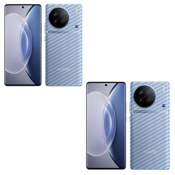 Image of (Pack of 2) Compatible with Skin Sticker /Vinyl wrap /Protective Film Mobile Back Skin Carbon Fiber 3D Transparent by Candeal Mizhan(Only Back) (Vivo, Vivo X90)