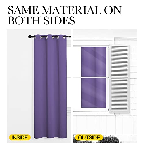 Image of NICETOWN Window Curtain Panels, Thermal Insulated Solid Grommet Blackout Draperies /Drapes for Basement (Lilac Purple, 1 Pair, 34 by 54-inch)
