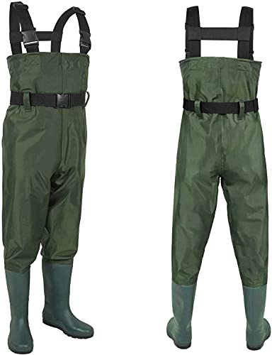 Langxun Chest Waders For Kids, Lightweight And Breathable Pvc Fishing Waders For Toddler & Children, Waterproof Hutting Waders For Boys And Girls, Age 8/9 Big Kid #TOP1