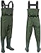 LANGXUN Chest Waders for Kids, Lightweight and Breathable PVC Fishing Waders for Toddler & Children, Waterproof Hutting Waders for Boys and Girls, Age 6/7 Little Kid