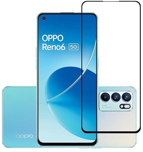 Image of HD Tempered Glass Screen Protector Compatible For Oppo Reno 6 5G With Edge To Edge Coverage And Easy Installation Kit