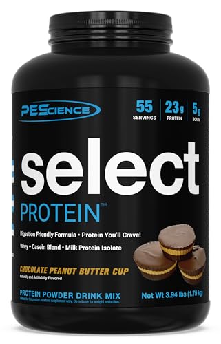Image of PEScience Select Protein Powder, Whey and Casein Blend, Lean Protein Powder for Women and Men, Low Calorie, Low Carb, Keto Friendly, Gluten Free, Chocolate Peanut Butter Cup - 55 Servings