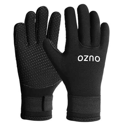 WYYHAA 3MM/5MM Neoprene Wetsuit Gloves for Men Women, Anti-Slip Keep Warm Scuba Diving Gloves with Adjustable Strap for Spearfishing Surfing Kayaking,3mm,M