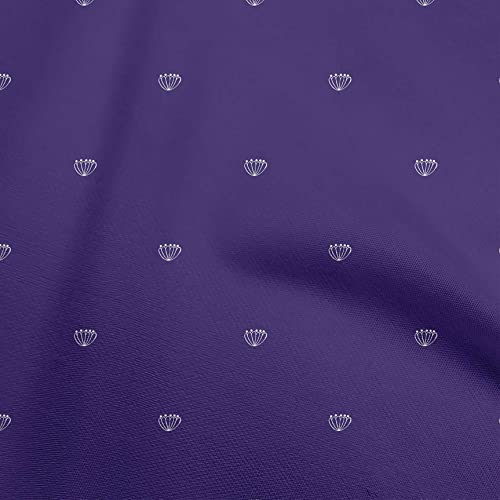oneOone Silk Tabby Dark Purple Fabric Asian Floral Sewing Material Print Fabric By The Yard 42 Inch Wide