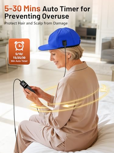 Image of RELEXNOW Red Light Therapy Cap for Hair, Upgraded 180 LEDs Red Light Therapy for Head, Infrared-Light Therapy for Men & Women with Timer & Controller(Blue)