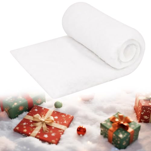 SULOLI Snow Blanket Roll,Christmas Snow Blanket Fake Artificial Snow Carpet Winter Wonderland Decorations