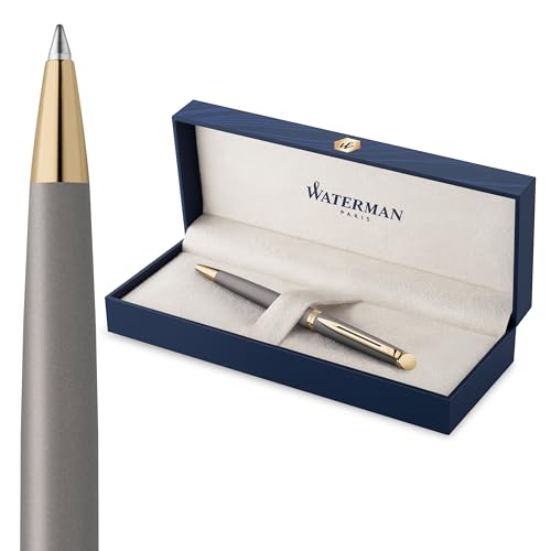 Waterman Hémisphère Stylo bille | L'édition discrète | Gris Pierre | Pointe moyenne | Encre bleue | Coffret cadeau