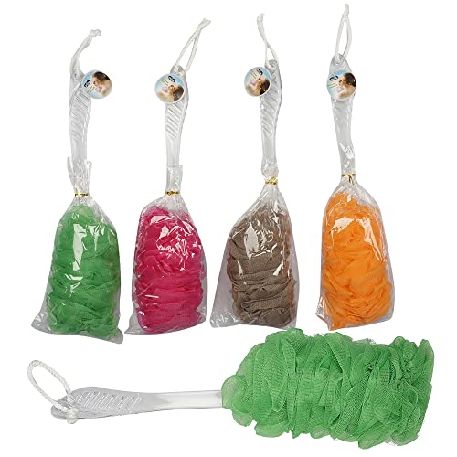 1 Shower Back Body Mesh Brush Long Handle Scrubber Bath Sponge Cleaning Massager