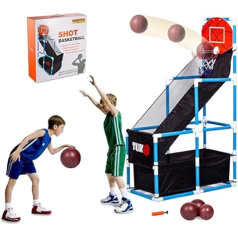 Tuko Toddler Basketball Hoop Arcade Board Game Toy - Kids Toys Outdoor/Indoor Basketball Shooting Training System with Basketball for 3+ Years Old Boy Gift (2024Edition) Cover