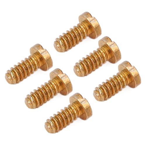 Mrisata 腕時計カバー ネジ 時計ケース 交換用ネジ 時計修理ネジ 6個 時計バックカバー ネジ 機械式時計バックケース スロット付きネジ 交換アクセサリー 修理部品 ゴールド, Silver, 1点。